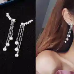 Серьги-подвески с жемчугом