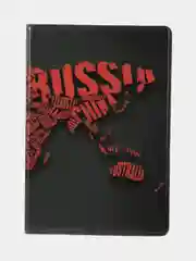 Красный обложка на паспорт "Континенты"