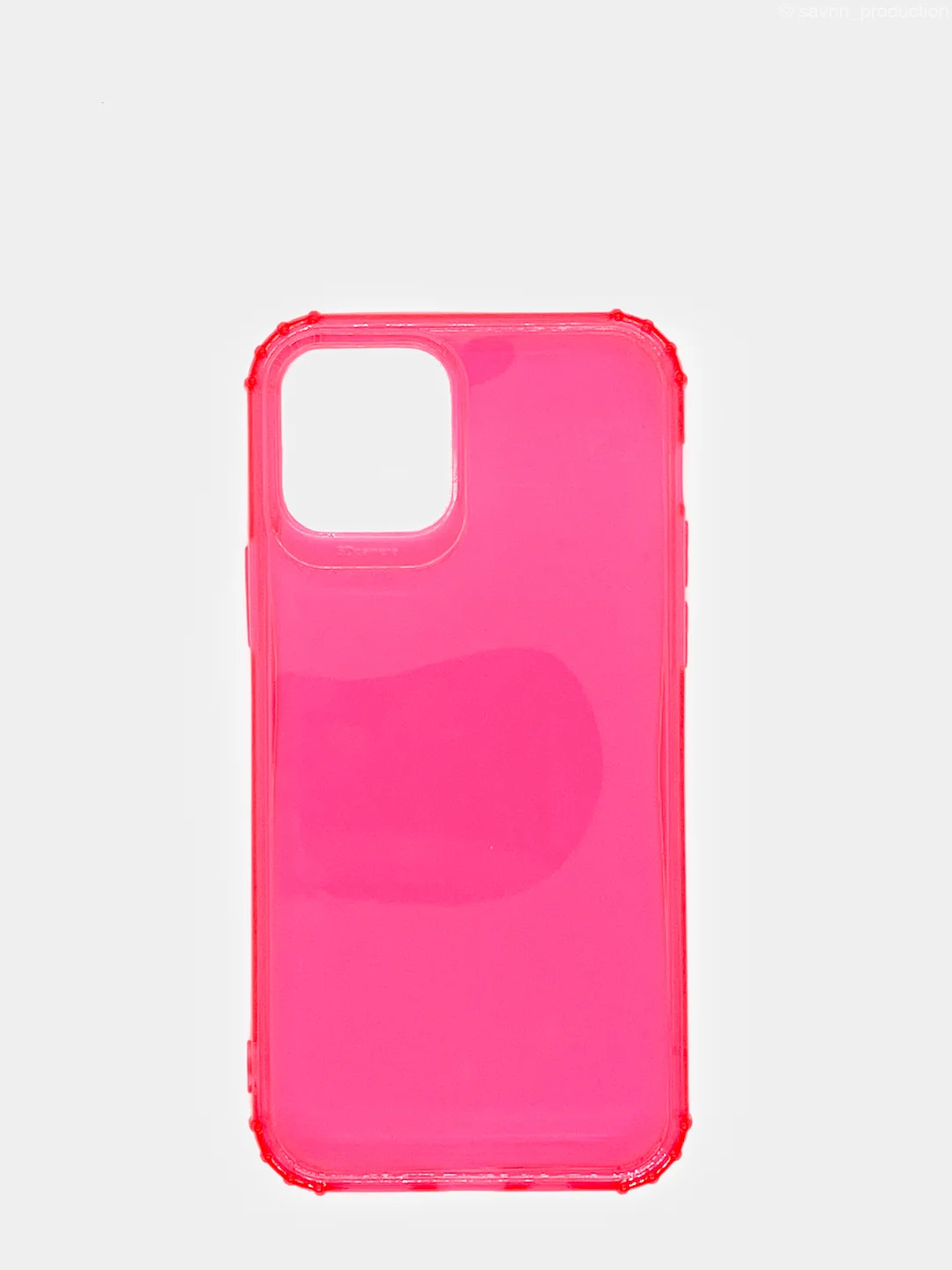 Розовый чехол силиконовый, прозрачный " Неон" для Айфон iPhone 11 / 11 Pro / 11 Pro Max / 12