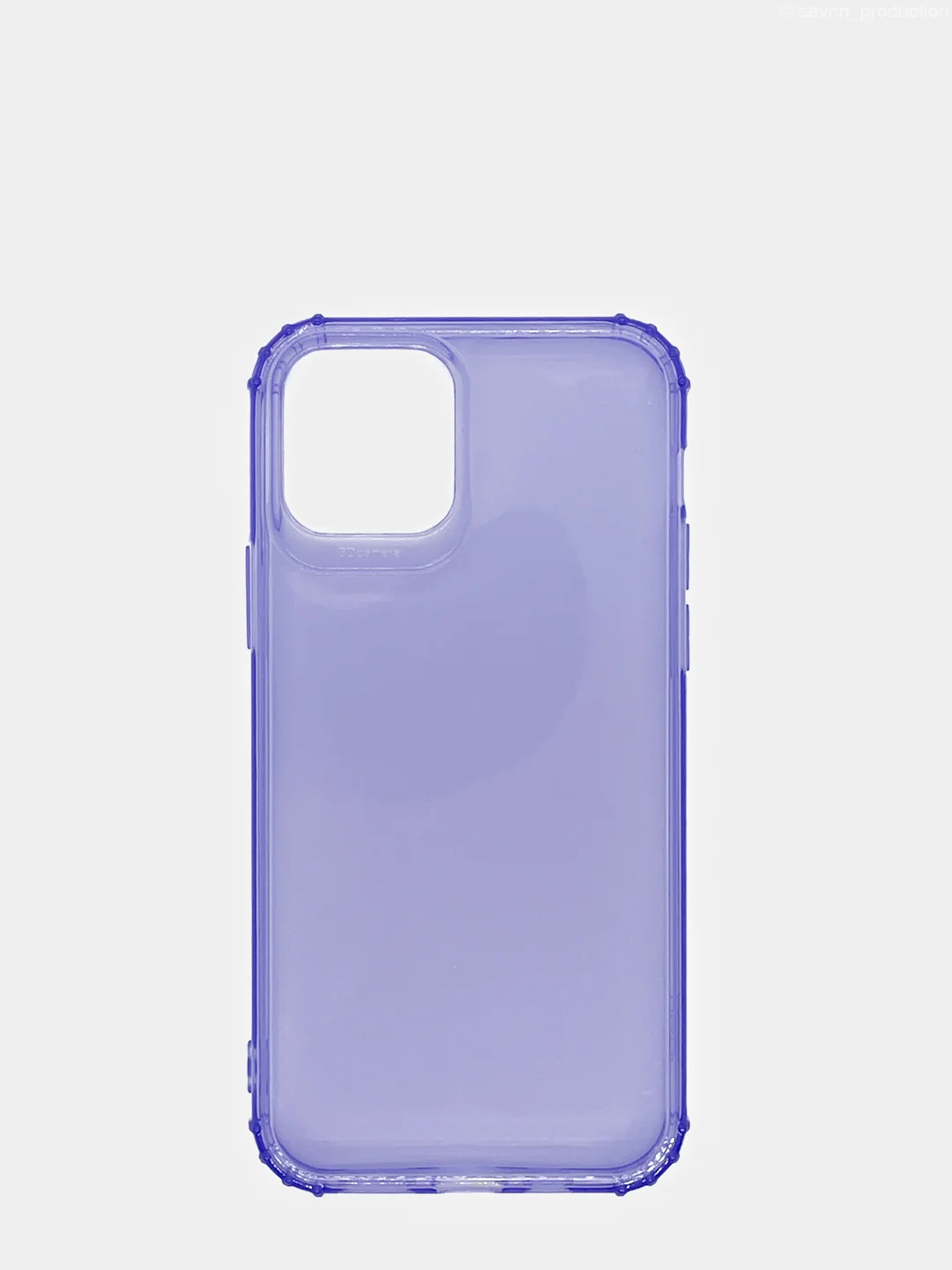 Фиолетовый чехол силиконовый, прозрачный " Неон" для Айфон iPhone 11 / 11 Pro / 11 Pro Max / 12