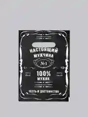 Пакет подарочный, полиэтиленовый, с вырубной ручкой, 20 х 30 см