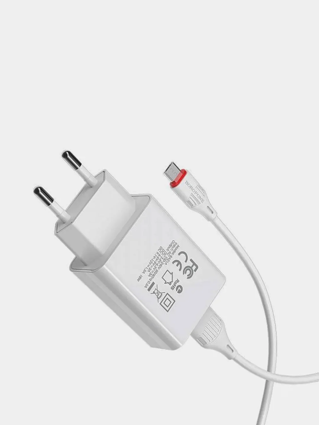 Зарядное устройство Borofone BA21A (QC 3.0, 3A, 18W + кабель Micro-USB для Android)