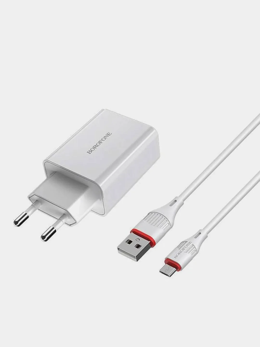 Зарядное устройство Borofone BA21A (QC 3.0, 3A, 18W + кабель Micro-USB для Android)
