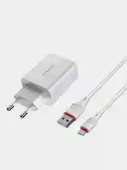Зарядное устройство Borofone BA21A (QC 3.0, 3A, 18W + кабель Micro-USB для Android)