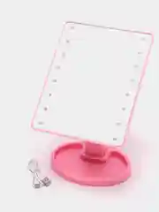 Розовый настольное зеркало с подсветкой, USB-кабель