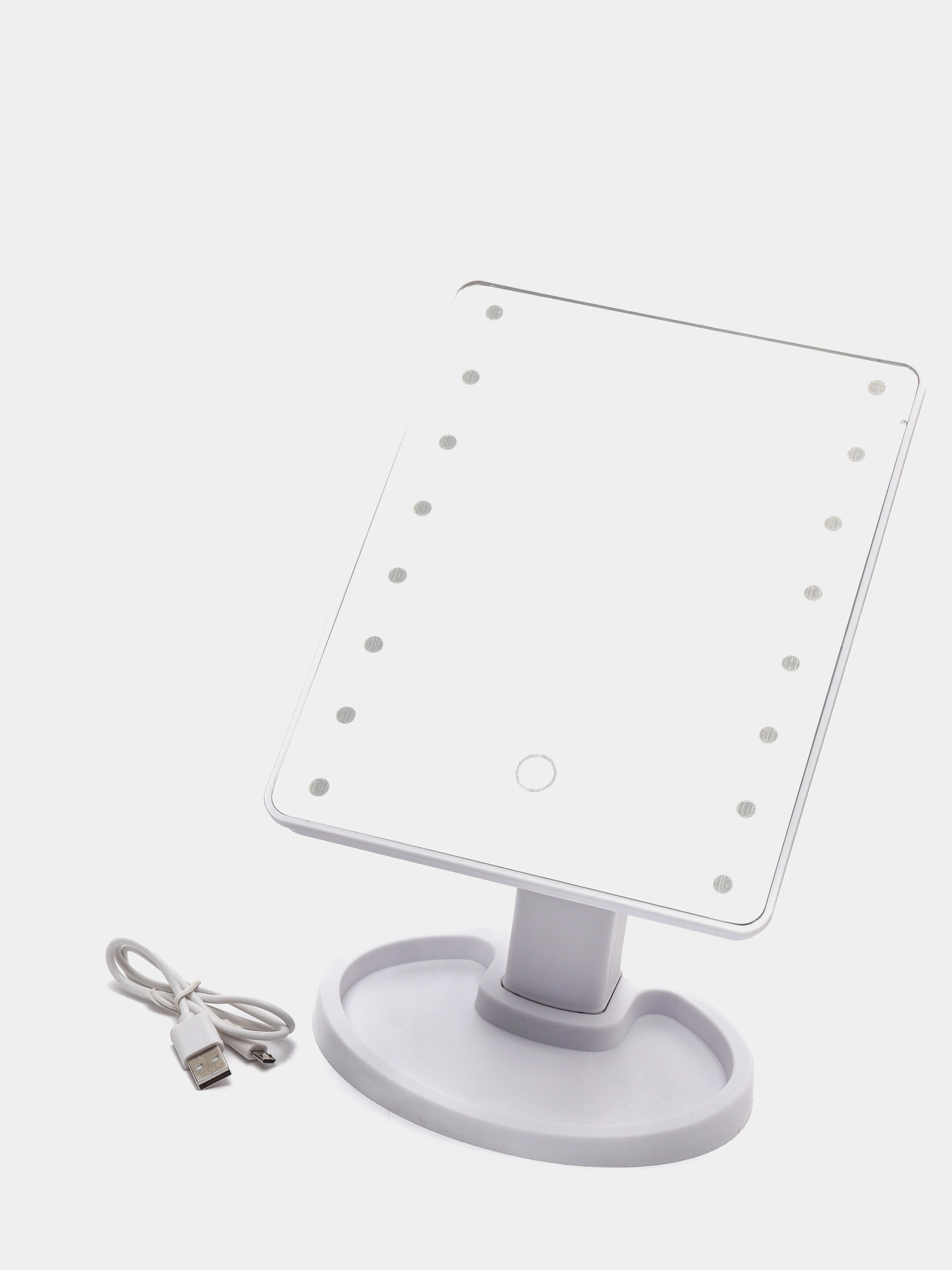 Белый настольное зеркало с подсветкой, USB-кабель