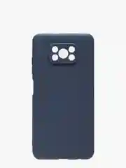 Синий чехол накладка для Xiaomi Poco X3 силиконовый матовый однотонный