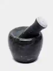 Черный ступка с пестиком 10*7,5 см
