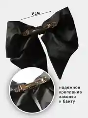 Бант для волос на заколке из сатина