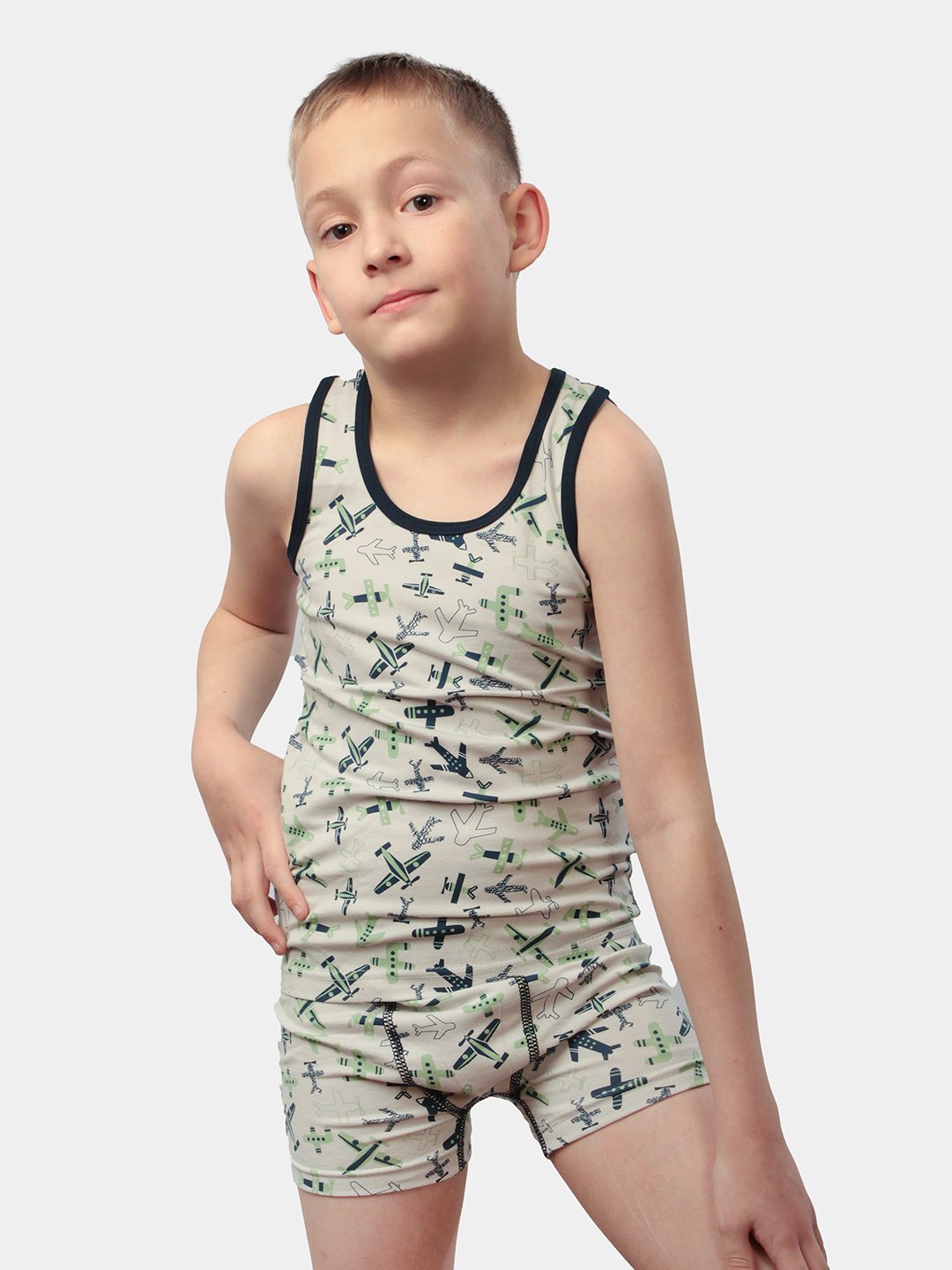 Комплект для мальчика 2-10 лет, майка и трусы (боксеры) купить по цене 252  ₽ в интернет-магазине KazanExpress