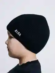 Черный шапка детская зимняя на флисе Alga