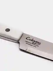 Белый нож средний, белая и черная ручка, 23.5 см