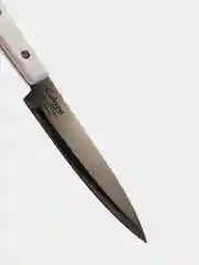 Белый нож средний, белая и черная ручка, 23.5 см
