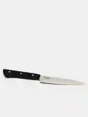Черный нож средний, белая и черная ручка, 23.5 см