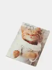 Бежевый обложка на паспорт "Котопаспорт"