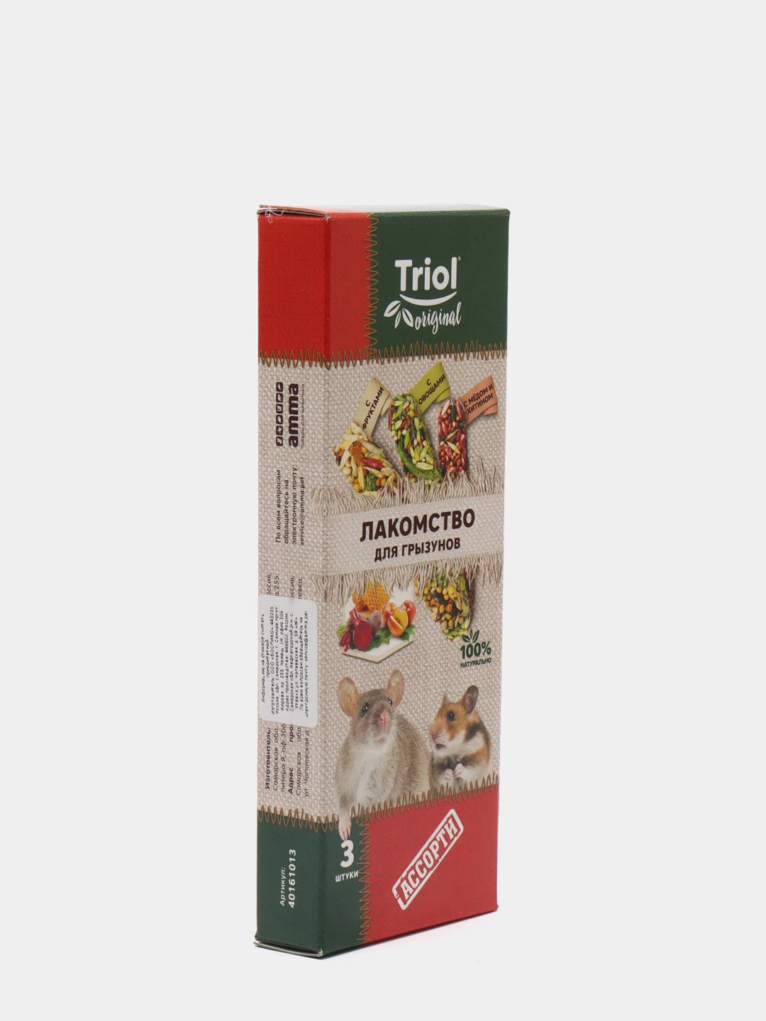 Лакомство Triol Original для грызунов АССОРТИ (уп.3шт.), 75г