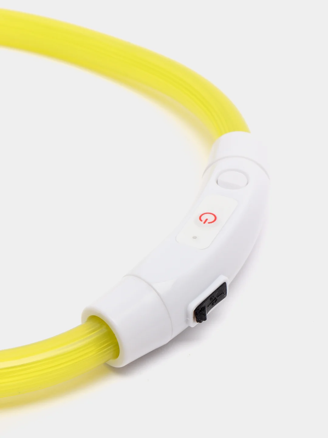 Желтый ошейник светящийся для собак с USB