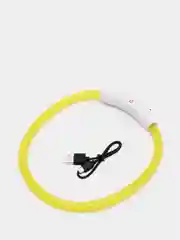 Желтый ошейник светящийся для собак с USB