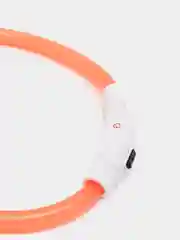 Оранжевый ошейник светящийся для собак с USB