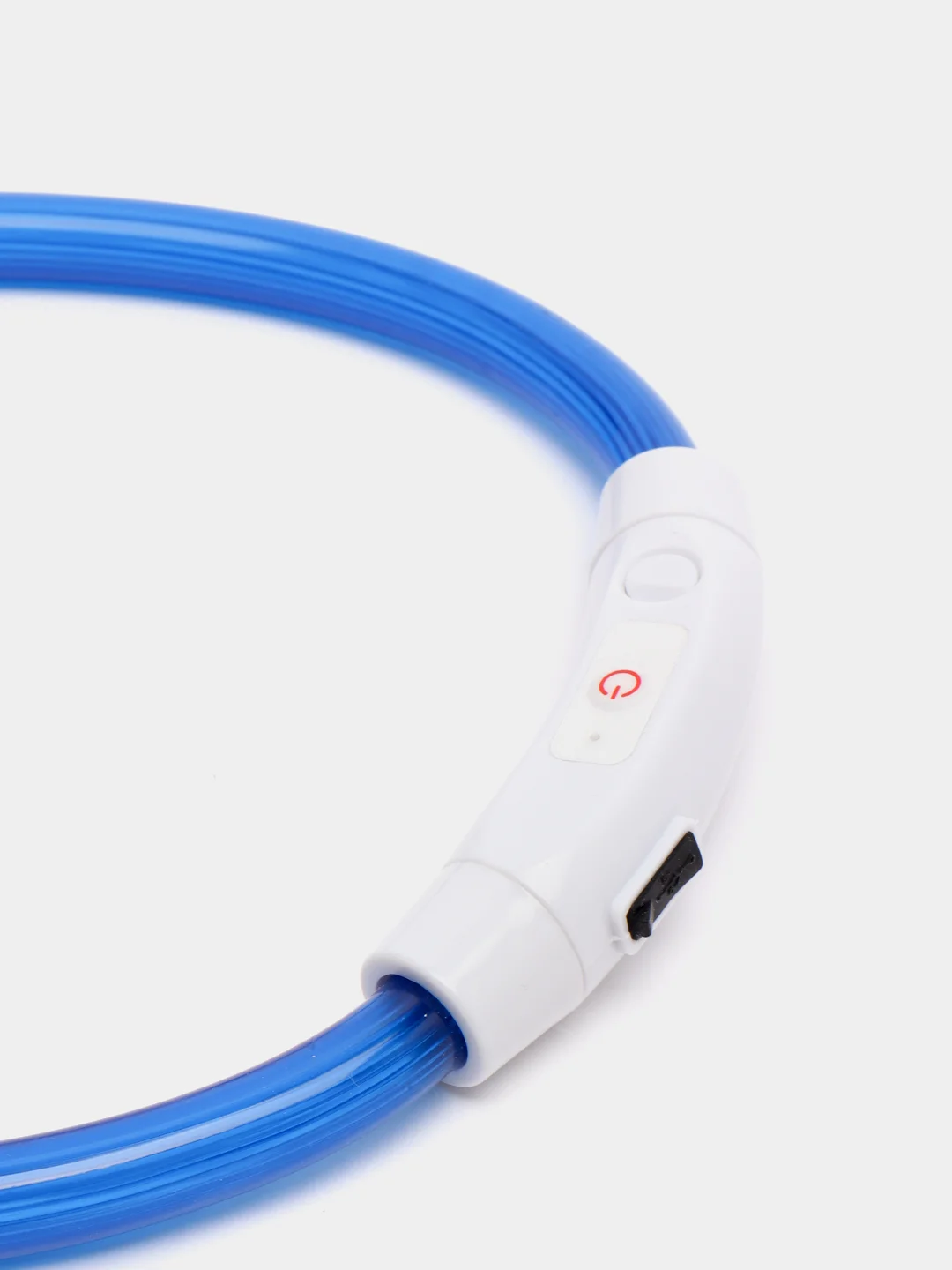 Синий ошейник светящийся для собак с USB
