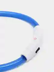 Синий ошейник светящийся для собак с USB