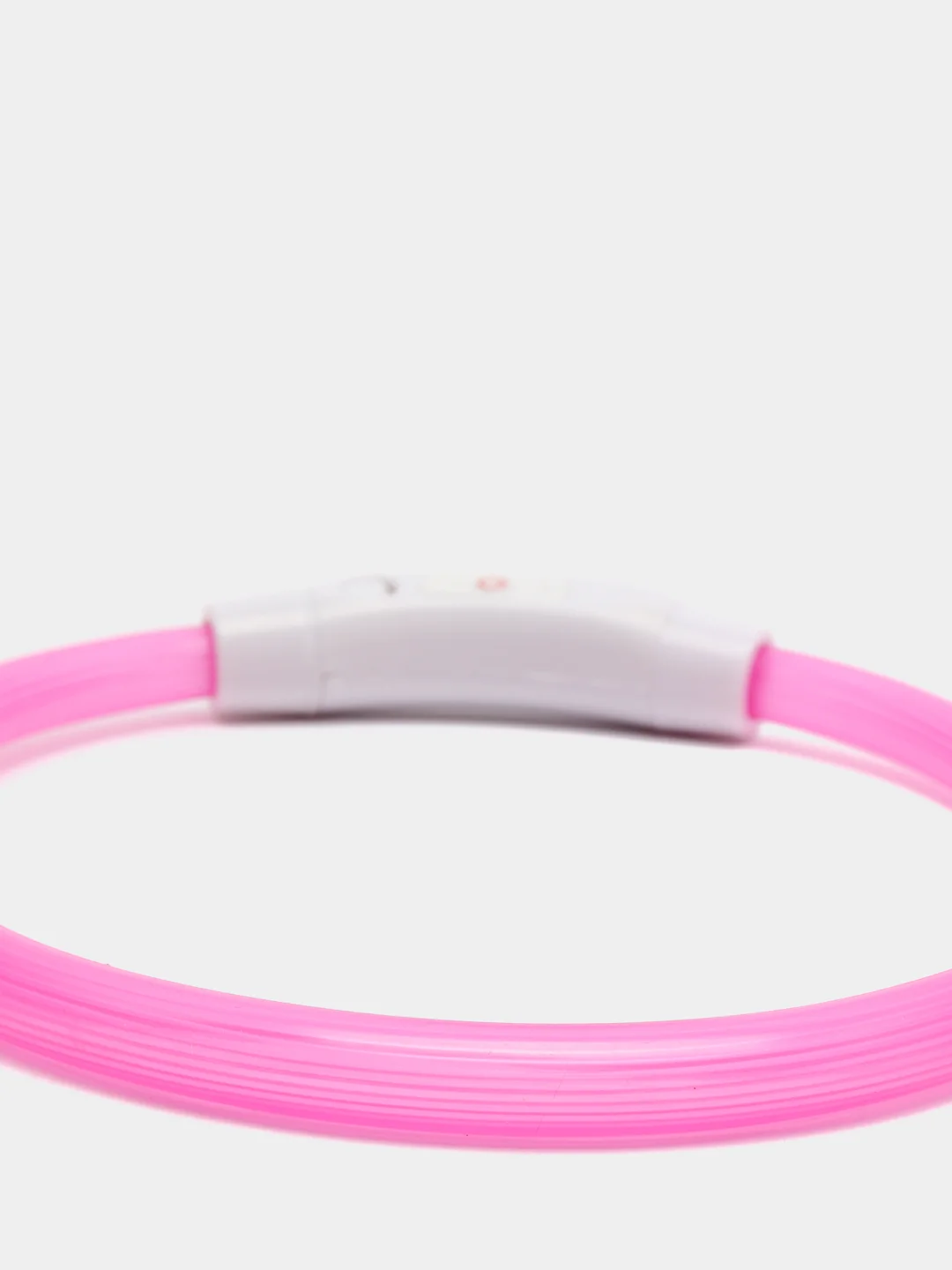 Розовый ошейник светящийся для собак с USB