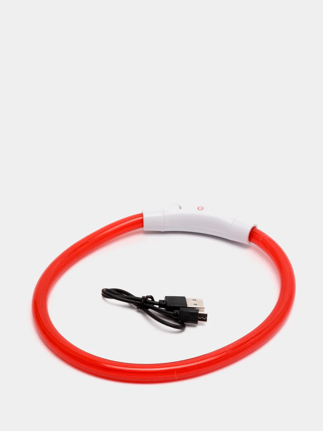 Красный ошейник светящийся для собак с USB