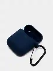 Индиго чехол для наушников Airpods силиконовый с карабином