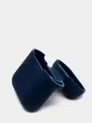 Индиго чехол для наушников Airpods силиконовый с карабином