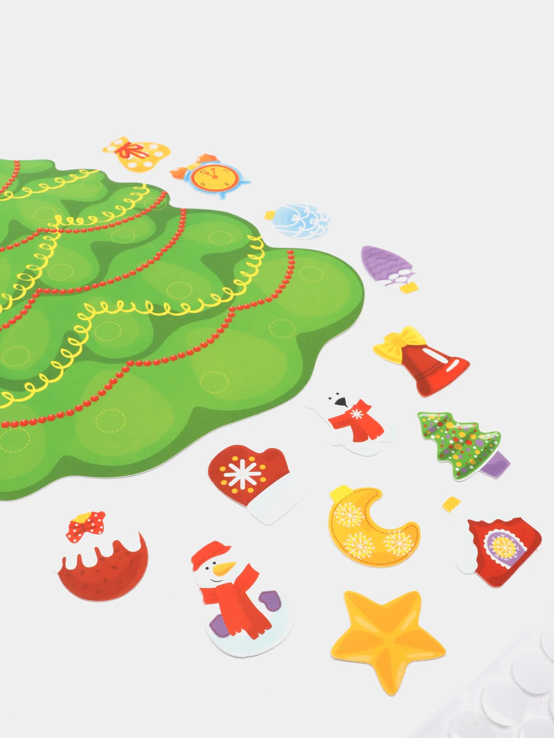 Зеленый ёлочка новогодняя. Развивающая игра для малыей на липучках