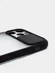 Черный чехол с защитой шторкой для камеры на iPhone 6s/7/8/Plus/SE/20/X/XS/XR/11/Pro/Max/12/13/айфон