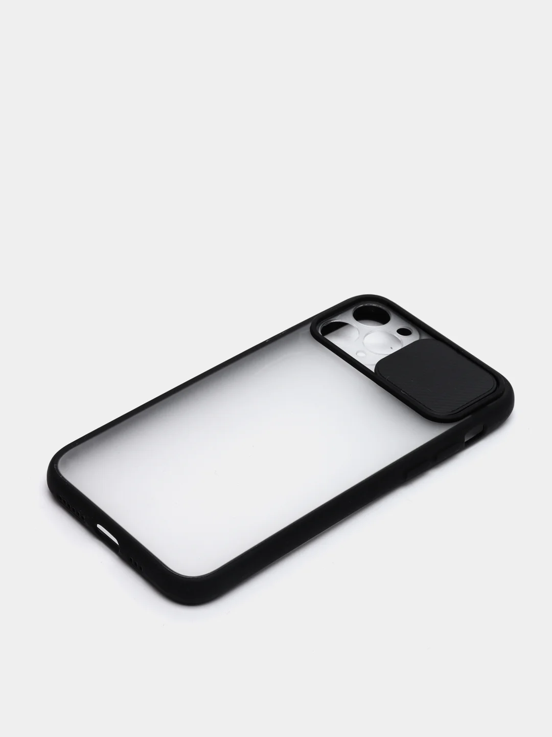 Черный чехол с защитой шторкой для камеры на iPhone 6s/7/8/Plus/SE/20/X/XS/XR/11/Pro/Max/12/13/айфон