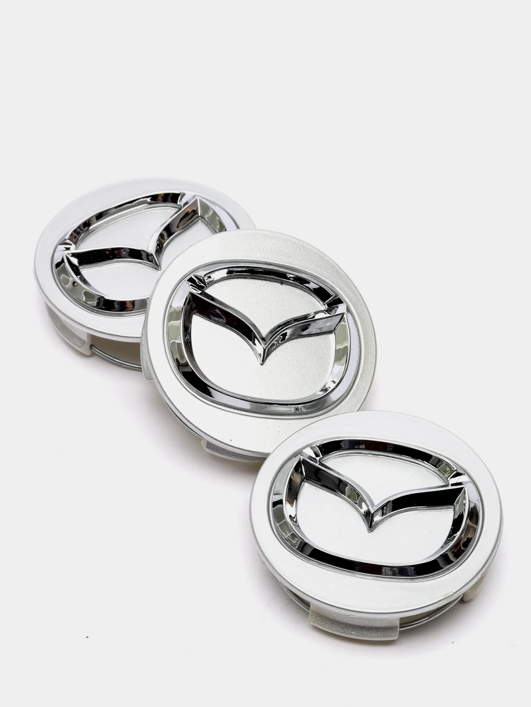 Серебряный колпачки заглушка на литой диск Mazda 4шт / Мазда /