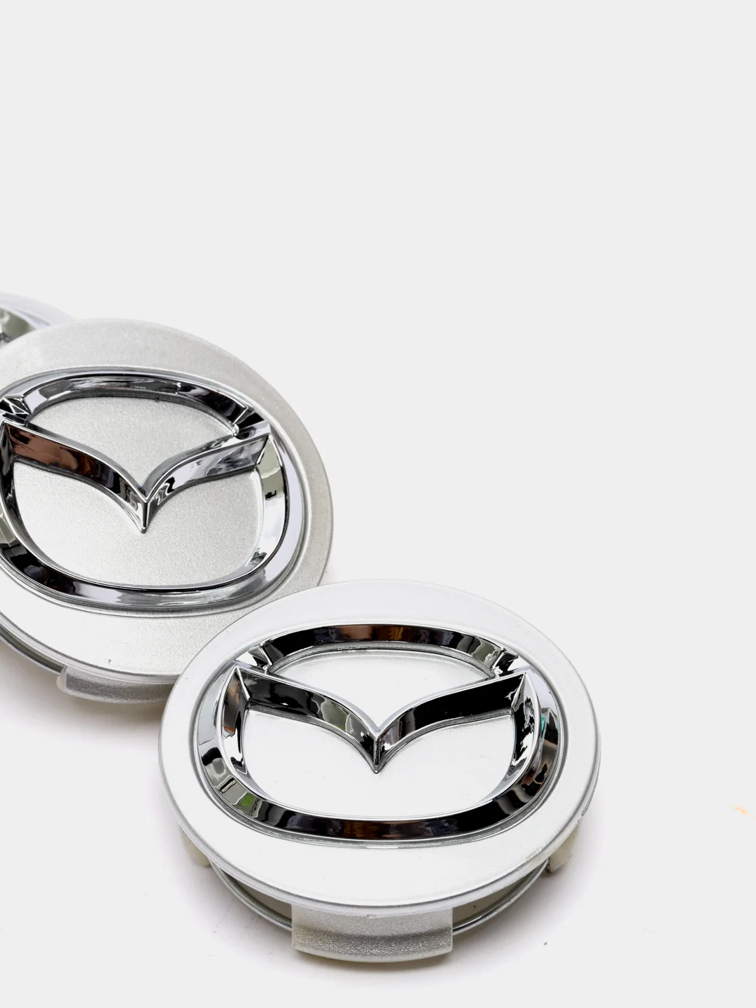 Серебряный колпачки заглушка на литой диск Mazda 4шт / Мазда /