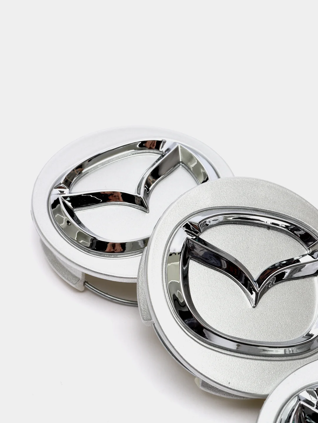 Серебряный колпачки заглушка на литой диск Mazda 4шт / Мазда /