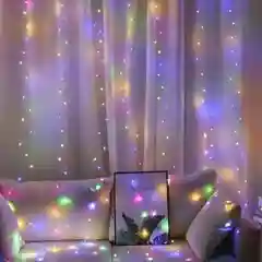 Конфетный гирлянда - штора с большими светодиодами занавеска, 300 LED, 3х3 метра, 10 крючков