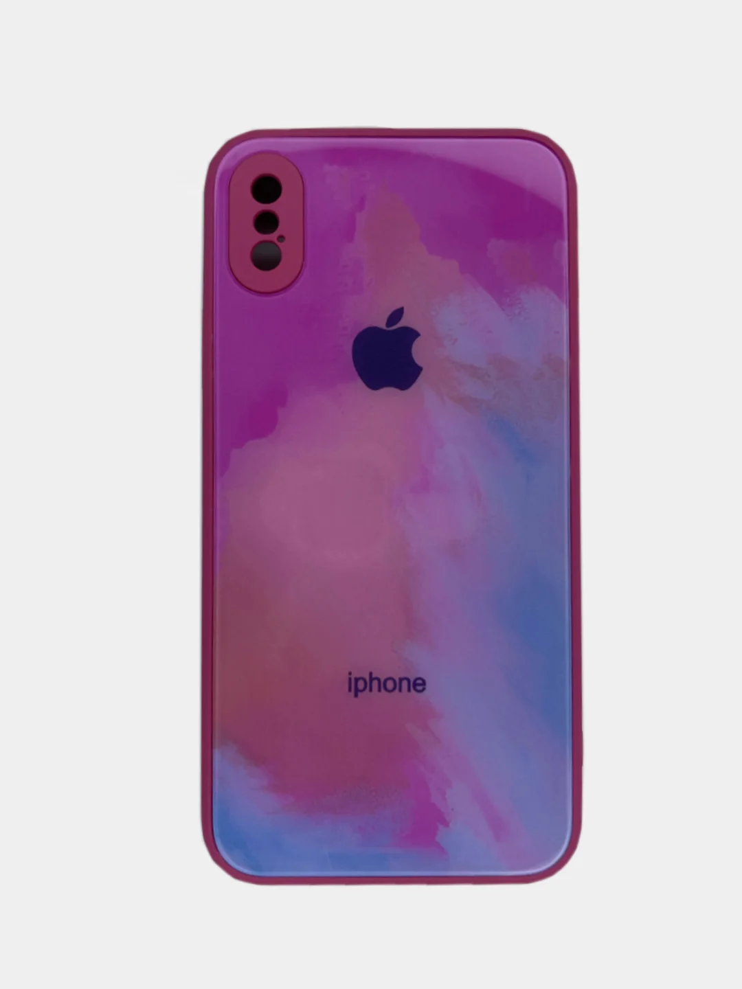 Фуксия чехол накладка с акварельным принтом Apple iPhone X, XS, 11, 12 Pro, 12 Pro Max