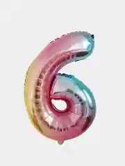 Шар фольгированный цифра, радужный