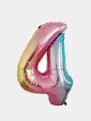 Шар фольгированный цифра, радужный