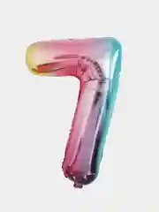 Шар фольгированный цифра, радужный
