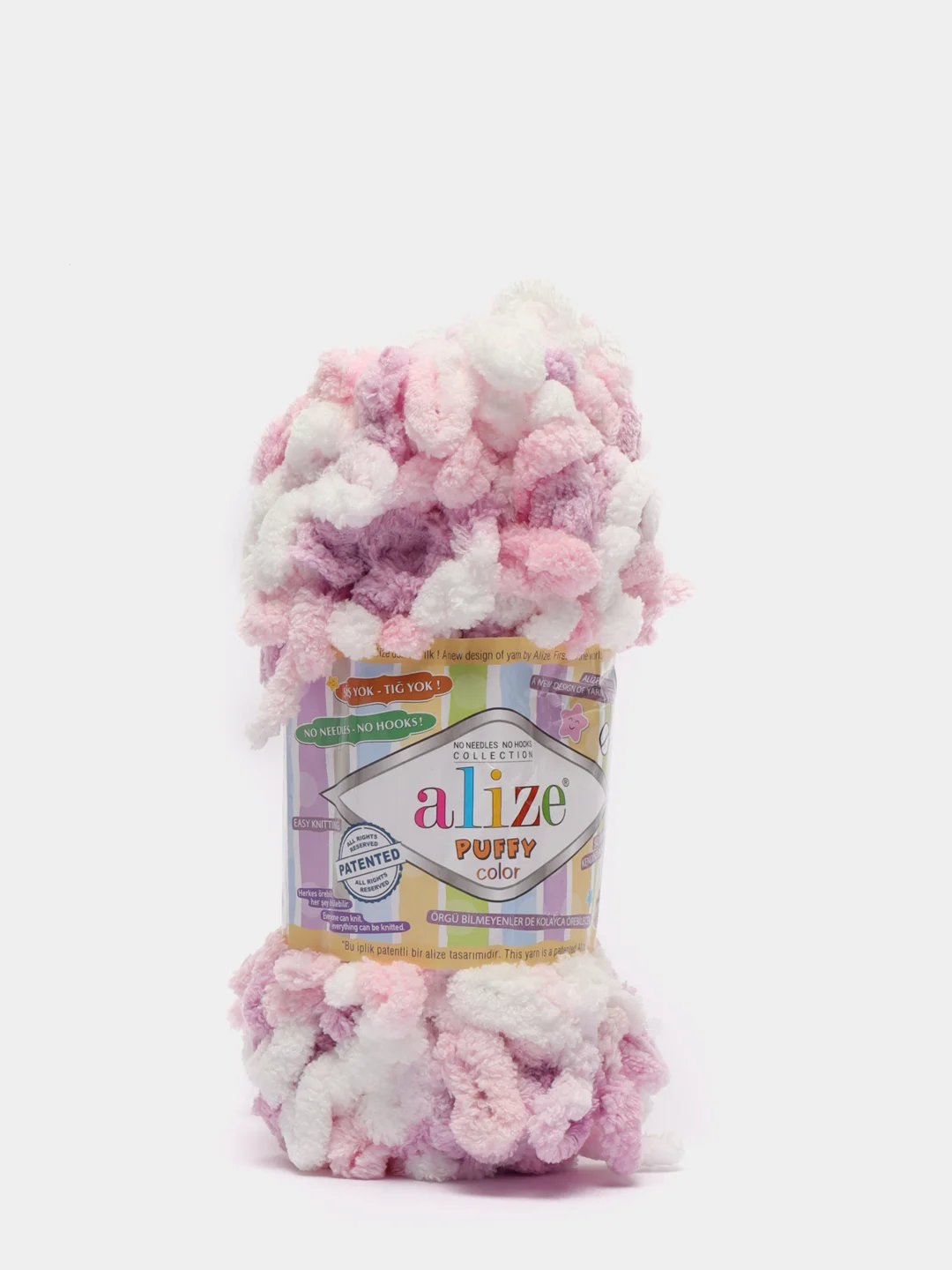 Конфетный пряжа Alize Puffy Color 100% Микрополиэстер 100г  9м