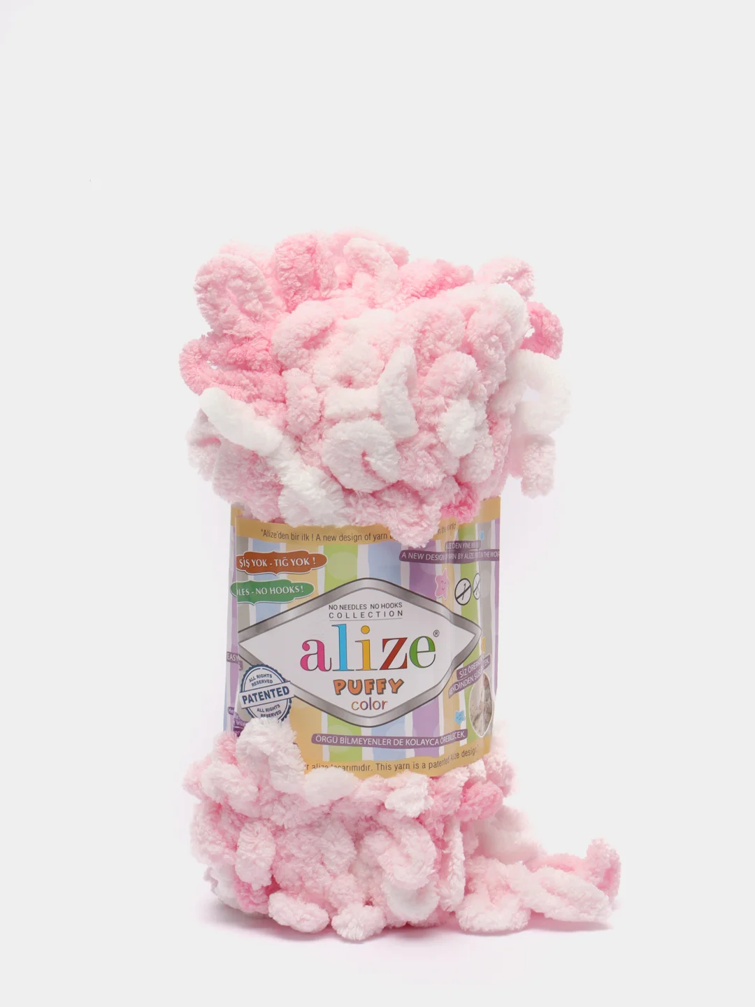 Розовый пряжа Alize Puffy Color 100% Микрополиэстер 100г  9м