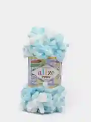 Голубой пряжа Alize Puffy Color 100% Микрополиэстер 100г  9м