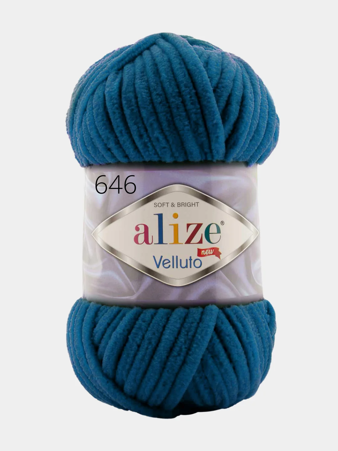 Морской пряжа плюшевая Alize Velluto, 100% микрополиэстер, 100 г, 68 м