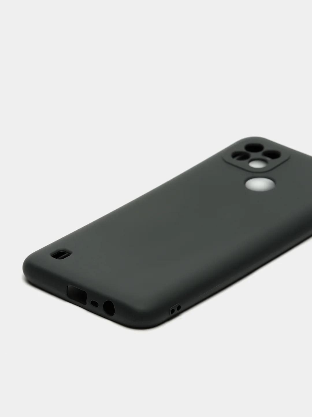Черный чехол силиконовый Realme C21 с защитой камеры