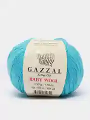 Бирюзовый пряжа  Gazzal Baby Wool  20% Кашемир 40% Акрил 40% Мериносовая шерсть 50г 175м
