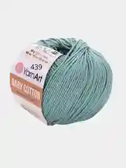 Зеленый пряжа YarnArt Baby Cotton, 50% хлопок, 50% акрил, 50 г, 165 м