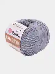 Серый пряжа YarnArt Baby Cotton, 50% хлопок, 50% акрил, 50 г, 165 м