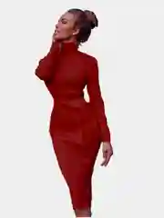 Бордовый платье вязаное, женское