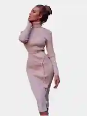 Бордовый платье вязаное, женское